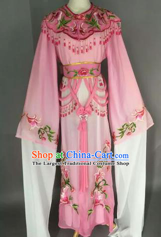 Chinese Ancient Court Princess Embroidered Pink Dress Traditional Peking Opera Artiste Costume for Women
