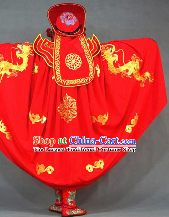 Chinese Traditional Sichuan Opera Face Changing Embroidered Red Costume Complete Set