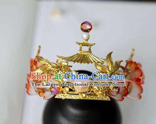 Chinese Ancient Princess Goldfish Hair Crown Hairpins Traditional Hanfu Hair Accessories for Women