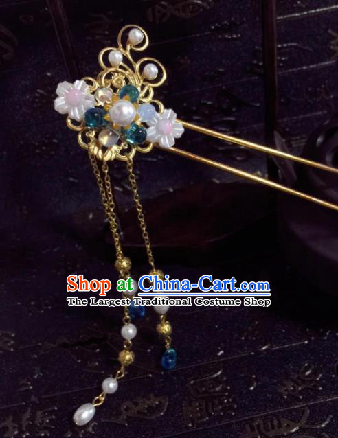 Chinese Ancient Princess Tassel Step Shake Hairpins Traditional Hanfu Hair Accessories for Women