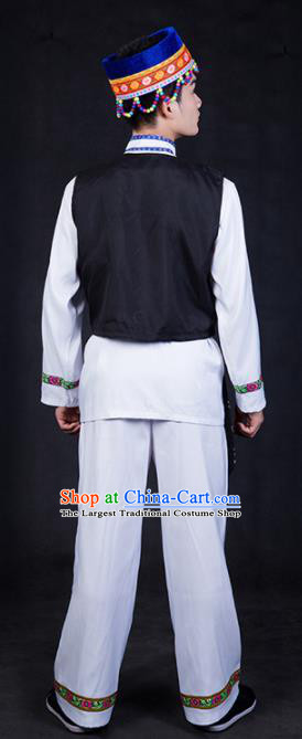 Chinese Traditional Lahu Nationality Clothing Ethnic Bridegroom Folk Dance Costume for Men