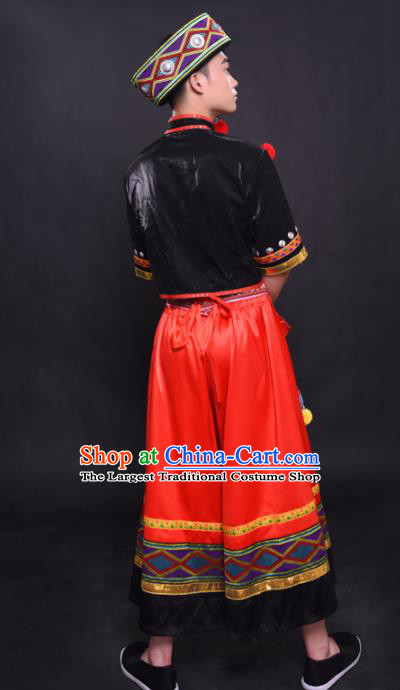 Chinese Traditional Ethnic Bridegroom Costume Yao Nationality Festival Folk Dance Clothing for Men