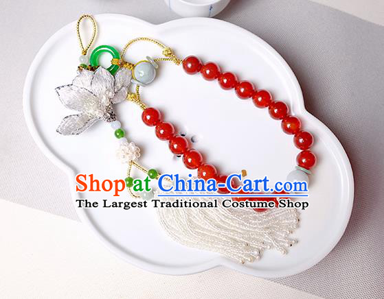 Chinese Traditional Jewelry Accessories Classical Agate Beads Tassel Brooch for Women