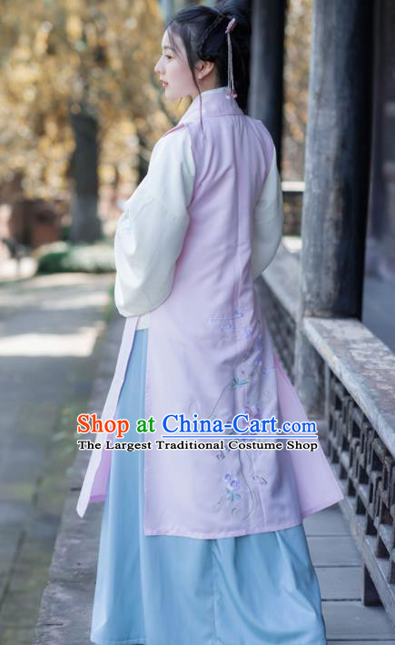Chinese Ancient Winter Hanfu Dress Traditional Ming Dynasty Nobility Lady Historical Costume for Women