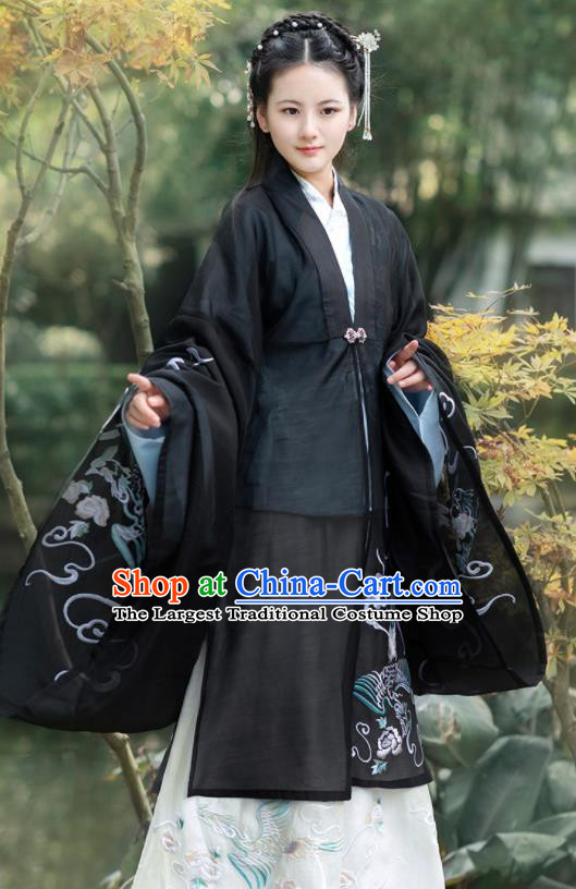 Chinese Traditional Palace Embroidered Hanfu Dress Ancient Ming Dynasty Princess Historical Costume for Women