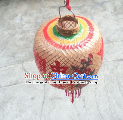 Chinese Traditional Bamboo Weaving Lantern Handmade Dragon Pattern Palace Lanterns