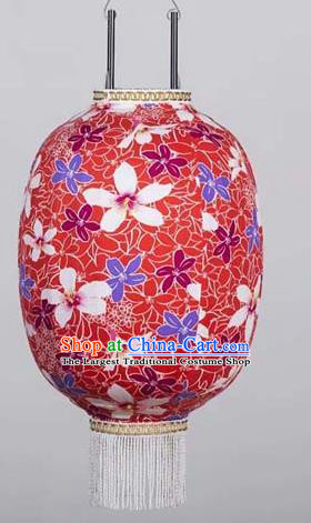 Chinese Traditional Printing Tung Flower Red Hanging Lantern Handmade Craft New Year Palace Lanterns