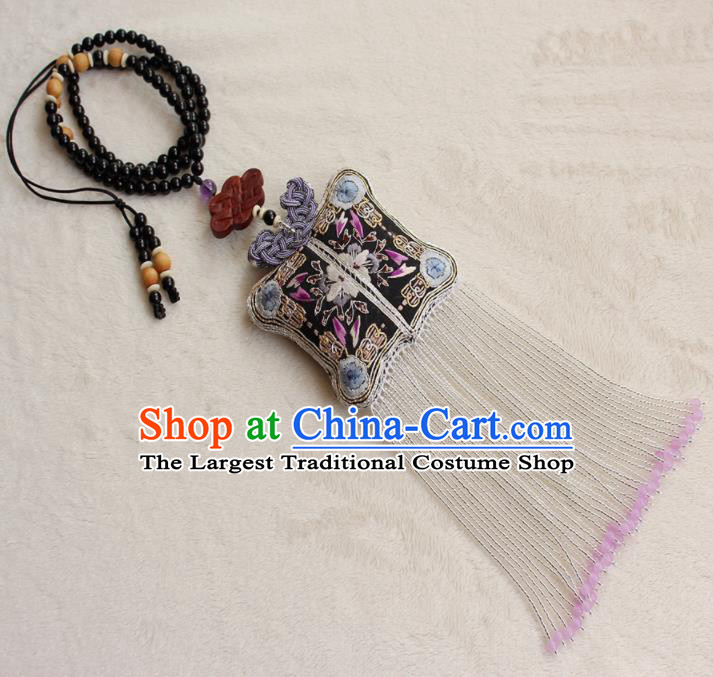 Chinese Traditional Waist Accessories Classical Sachet Embroidered Tassel Pendant for Women