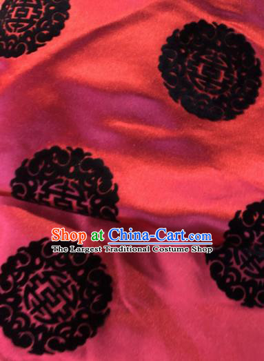 Chinese Traditional Buddhism Round Pattern Design Red Brocade Silk Fabric Tibetan Robe Fabric Asian Material