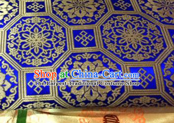 Chinese Traditional Buddhism Rosette Pattern Royalblue Brocade Silk Fabric Tibetan Robe Satin Fabric Asian Material
