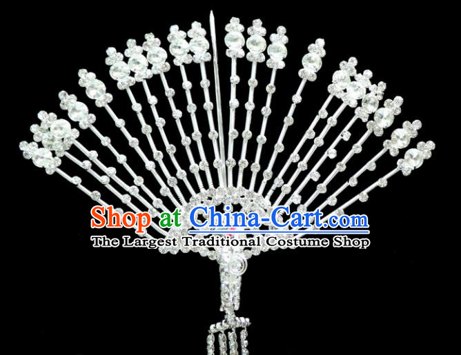 Chinese Ancient Princess Crystal Hairpins Traditional Peking Opera Artiste Headwear for Women