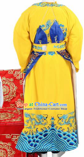 Chinese Ancient Number One Scholar Embroidered Yellow Robe Traditional Peking Opera Niche Costume for Men