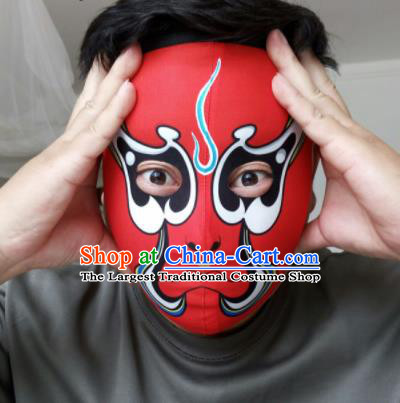 Chinese Traditional Sichuan Opera Face Changing Red Masks Handmade Painting Facial Makeup