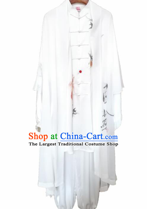 Chinese Traditional Martial Arts Competition Costume Kung Fu Tai Chi Ink Painting Clothing for Women