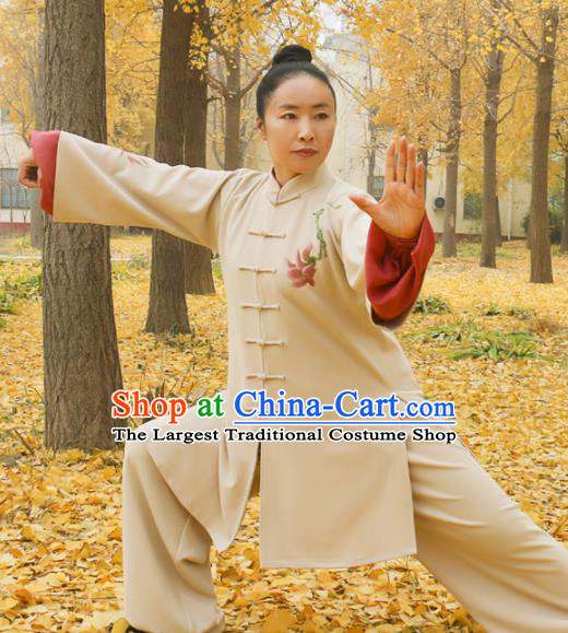 Chinese Traditional Kung Fu Competition Costume Martial Arts Tai Chi Printing Magnolia Clothing for Women