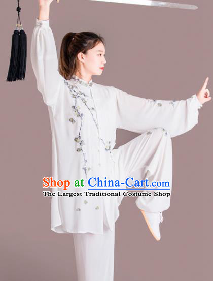 Chinese Traditional Kung Fu Competition Costume Martial Arts Tai Chi Embroidered Plum Blossom Clothing for Women