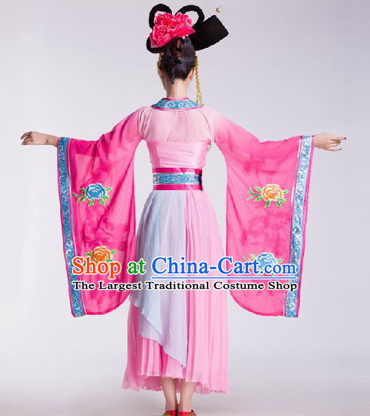 Chinese Traditional Beijing Opera Costume Classical Dance Stage Performance Pink Dress for Women