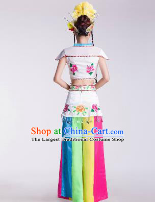 Chinese Traditional Umbrella Dance Costume Classical Dance Stage Performance Clothing for Women