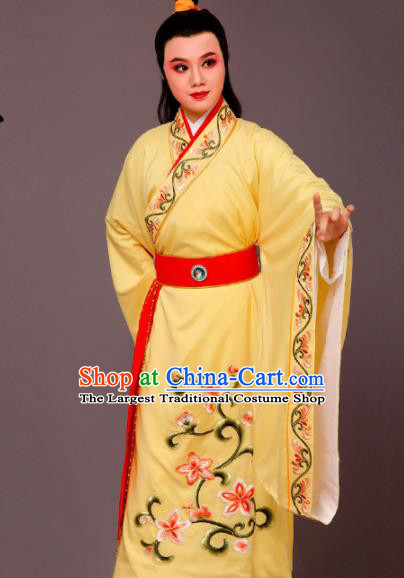 Chinese Traditional Peking Opera Nobility Childe Yellow Robe Beijing Opera Niche Costume for Men