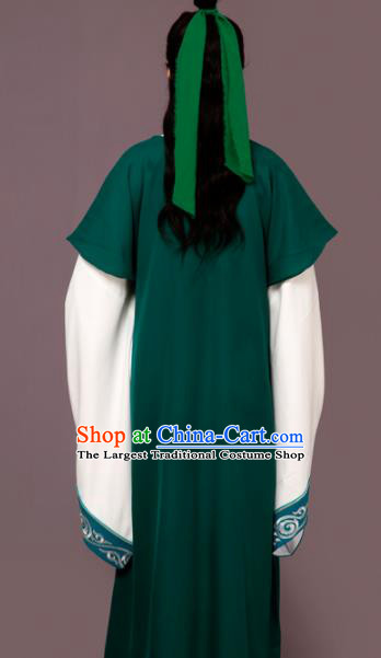Chinese Traditional Peking Opera Nobility Childe Green Embroidered Robe Beijing Opera Niche Costume for Men