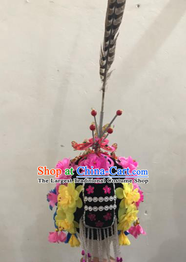 Chinese Traditional Beijing Opera Feather Headwear Peking Opera Diva Hair Accessories for Women