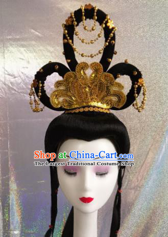 Chinese Traditional Beijing Opera Queen Hairpins and Wigs Sheath Peking Opera Peri Hair Accessories for Women