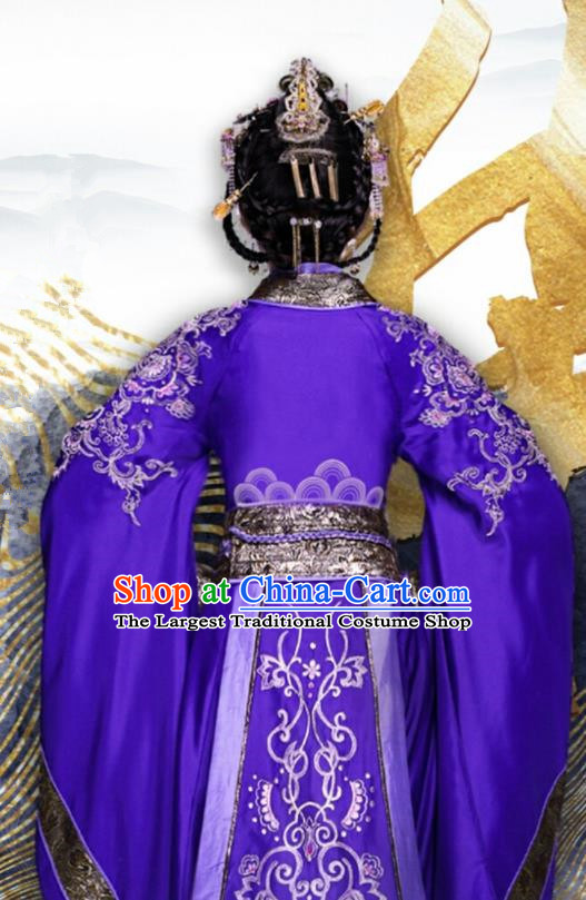 Drama Queen Dugu Chinese Northern Zhou Dynasty Princess Hanfu Dress Ancient Historical Costume and Headpiece for Women
