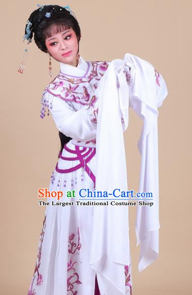 Chinese Traditional Shaoxing Opera Peri Purple Embroidered Dress Beijing Opera Hua Dan Costume for Women
