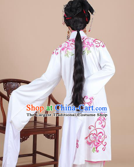 Chinese Traditional Shaoxing Opera Madam White Snake Embroidered Dress Beijing Opera Hua Dan Costume for Women