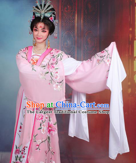 Chinese Traditional Shaoxing Opera Imperial Consort Embroidered Pink Dress Beijing Opera Hua Dan Costume for Women