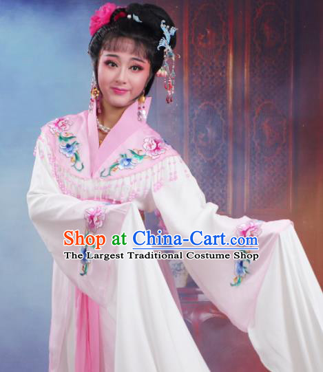 Chinese Traditional Huangmei Opera Nobility Lady Embroidered Pink Dress Beijing Opera Hua Dan Costume for Women