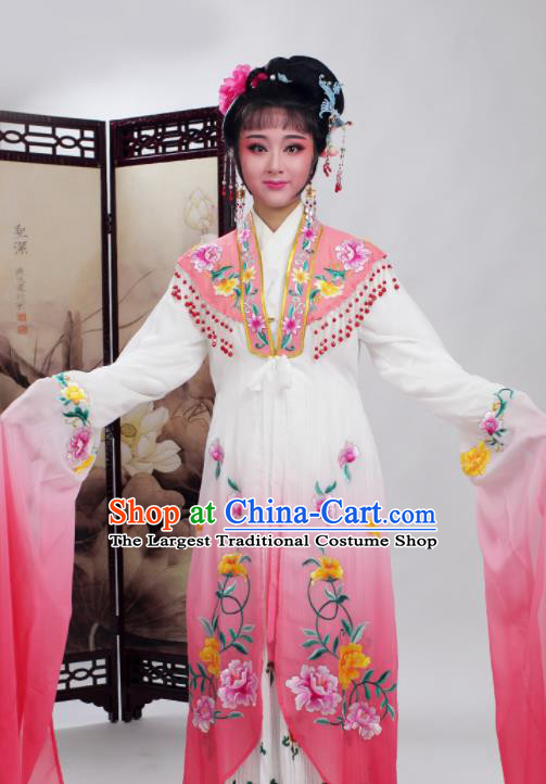 Chinese Traditional Huangmei Opera Embroidered Rosy Dress Beijing Opera Hua Dan Costume for Women