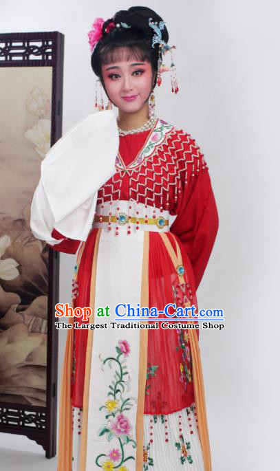 Chinese Traditional Huangmei Opera Princess Red Dress Beijing Opera Hua Dan Costume for Women