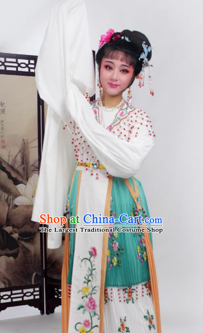 Chinese Traditional Huangmei Opera Princess Deep Green Dress Beijing Opera Hua Dan Costume for Women