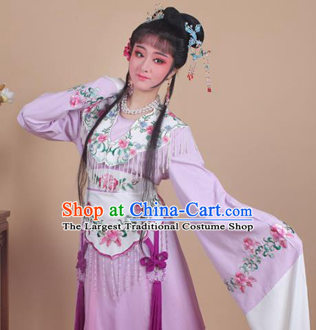 Chinese Traditional Huangmei Opera Nobility Lady Embroidered Purple Dress Beijing Opera Hua Dan Costume for Women
