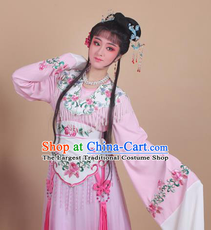 Chinese Traditional Huangmei Opera Nobility Lady Embroidered Pink Dress Beijing Opera Hua Dan Costume for Women