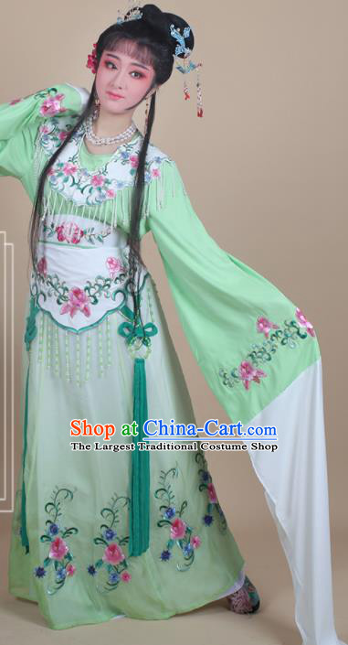 Chinese Traditional Huangmei Opera Nobility Lady Embroidered Green Dress Beijing Opera Hua Dan Costume for Women