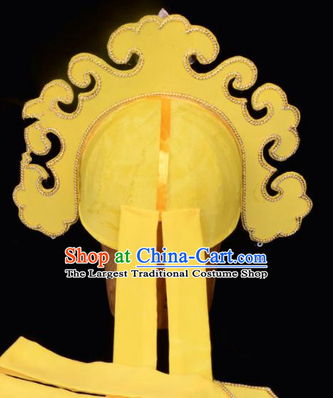 Chinese Traditional Beijing Opera Gifted Scholar Headwear Peking Opera Niche Yellow Hat for Men