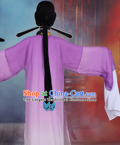 Chinese Traditional Peking Opera Scholar Purple Robe Beijing Opera Niche Costume for Men