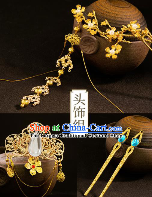 Chinese Traditional Cosplay Female Knight Hairpins Ancient Peri Hair Accessories for Women