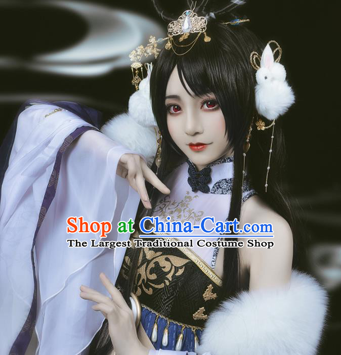 Chinese Traditional Cosplay Princess Peri Costume Ancient Swordswoman Hanfu Dress for Women