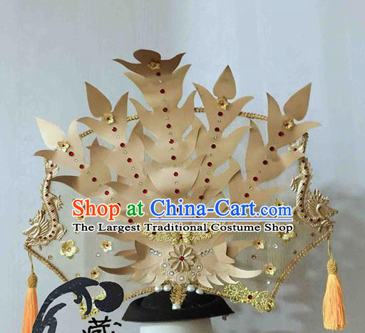 Chinese Traditional Hair Accessories Golden Phoenix Coronet Ancient Imperial Consort Hairpins for Women