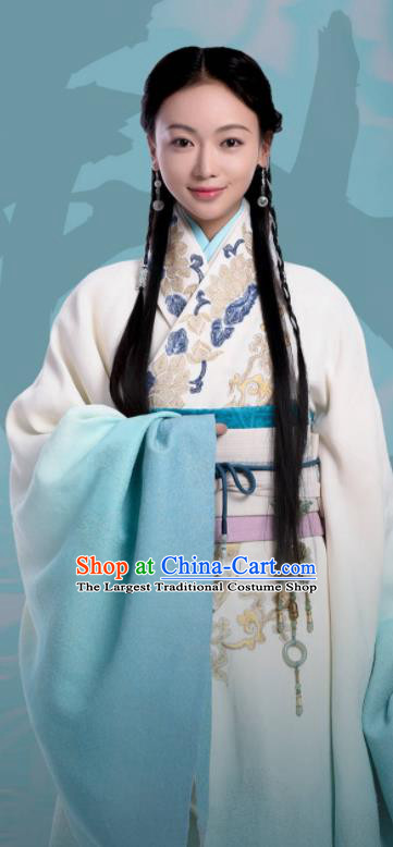 Chinese Ancient Warring States Period Nobility Lady The Lengend of Haolan Embroidered Historical Costume for Women
