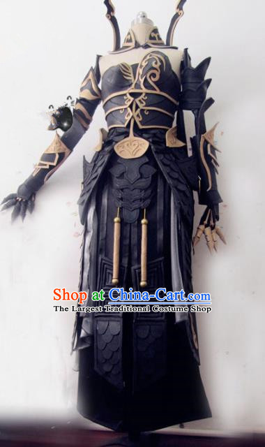 Chinese Traditional Cosplay Female General Armour Costume Ancient Swordswoman Hanfu Dress for Women