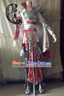 Chinese Traditional Cosplay Swordswoman Armour Costume Ancient Female General Hanfu Dress for Women