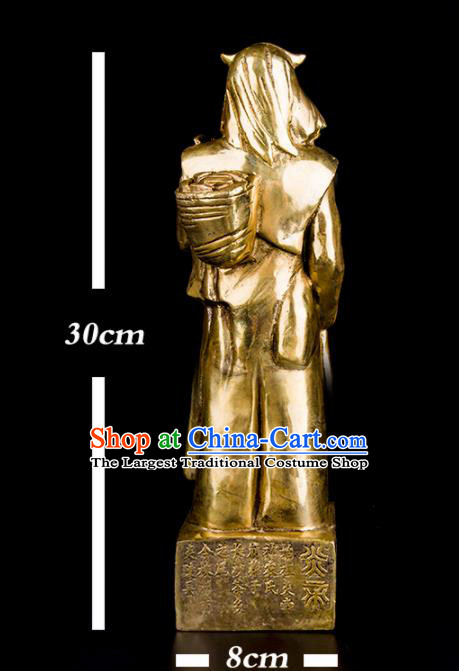 Chinese Traditional Feng Shui Items Bagua Decoration Yan Emperor Bronze Statue