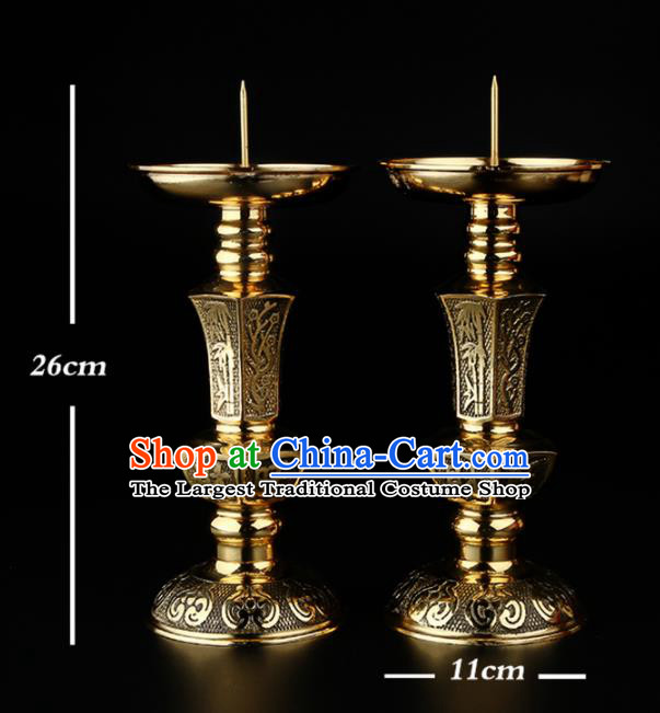 Chinese Traditional Feng Shui Items Taoism Bagua Brass Candlesticks Decoration