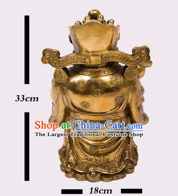 Chinese Traditional Feng Shui Items Bagua Decoration Wealth God Brass Statue