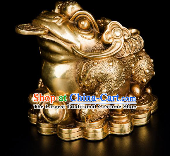 Chinese Traditional Feng Shui Items Taoism Bagua Brass Toad Decoration