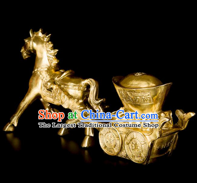 Chinese Traditional Feng Shui Items Taoism Bagua Brass Horse Decoration